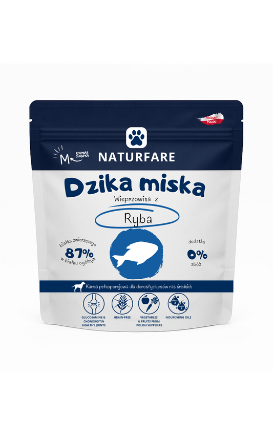 Dzika Miska Wieprzowina z Rybą M
