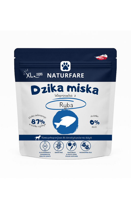Dzika Miska Wieprzowina z Rybą XL