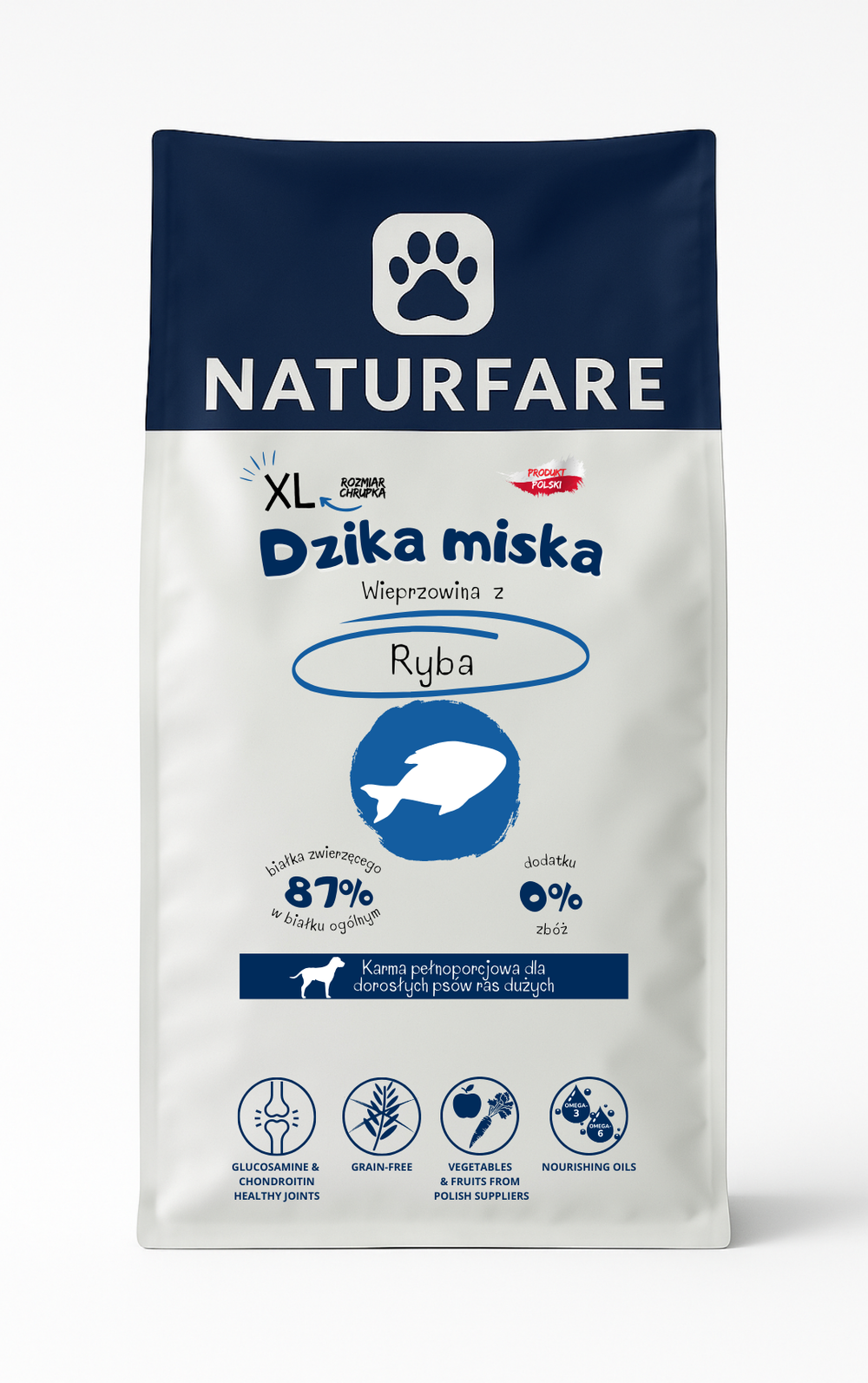 Karma sucha Dzika Miska - Wieprzowina z rybą "XL"