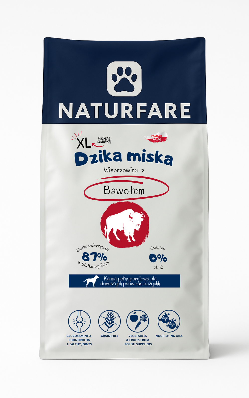 Karma sucha Dzika Miska - Wieprzowina z bawołem "XL"
