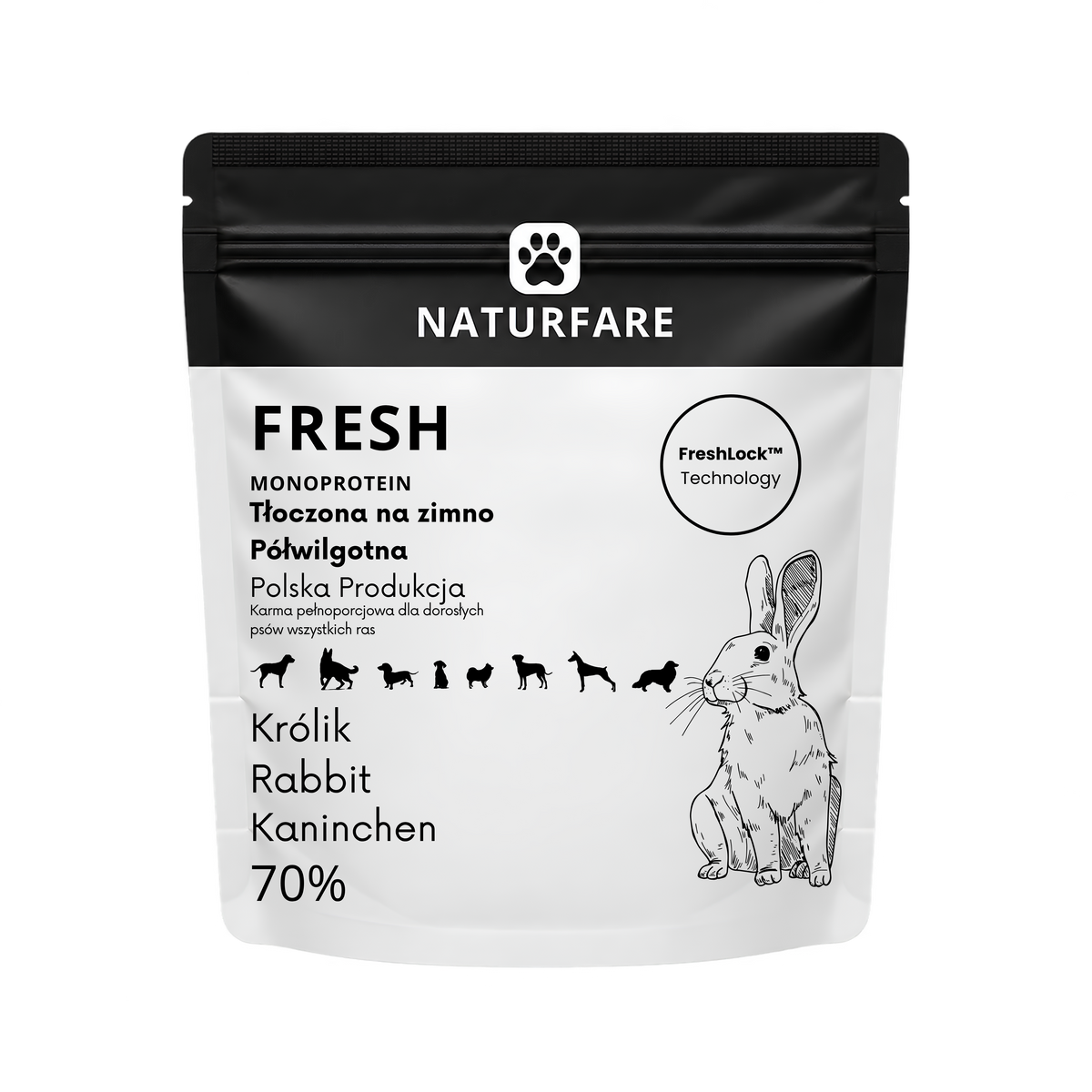 Karma półwilgotna Fresh - królik monobiałkowy