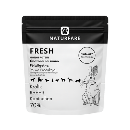 Karma półwilgotna Fresh - królik monobiałkowy