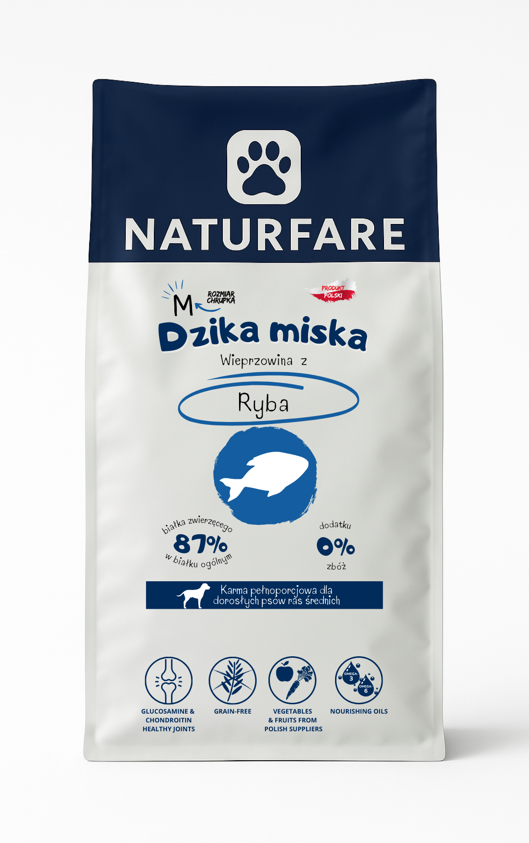 Karma sucha Dzika Miska - Wieprzowina z rybą "M"