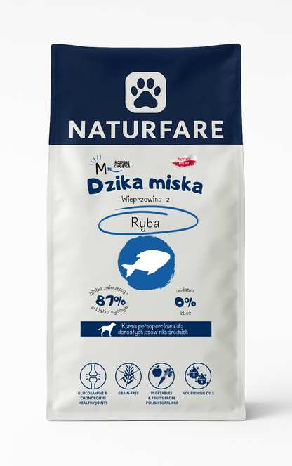 Karma sucha Dzika Miska - Wieprzowina z rybą "M"