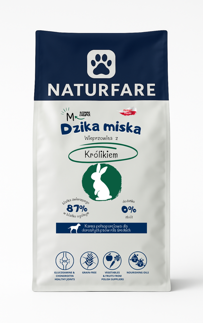 Karma sucha Dzika Miska - Wieprzowina z Królikiem "M"