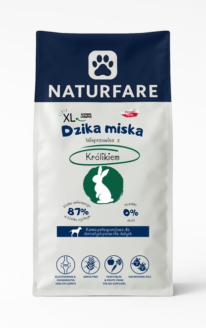 Karma sucha Dzika Miska - Wieprzowina z Królikiem "XL"