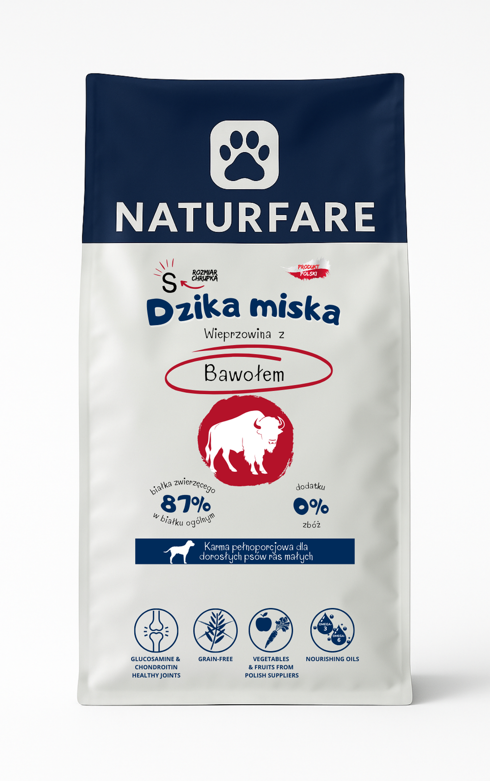 Karma sucha Dzika Miska - Wieprzowina z bawołem "S"