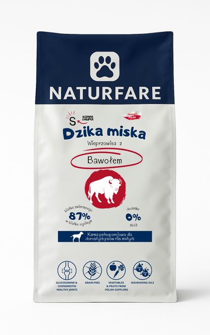 Karma sucha Dzika Miska - Wieprzowina z Bawołem "S"