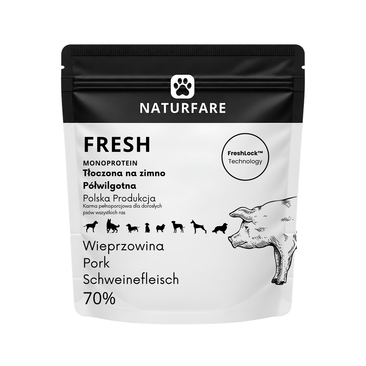 Karma półwilgotna Fresh - wieprzowina monobiałkowa